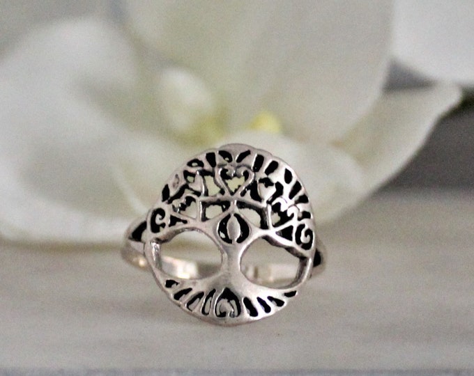 Tree of Life Sterling Silver Ring size 7