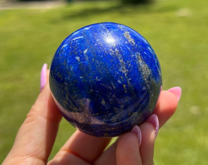 Lapis Lazuli Sphere Grade AA ~ Lapis Lazuli Gemstone Ball ~ Polished Lapis Lazuli Sphere Crystal Ball ~ Blue Stone Ball ~ Reiki