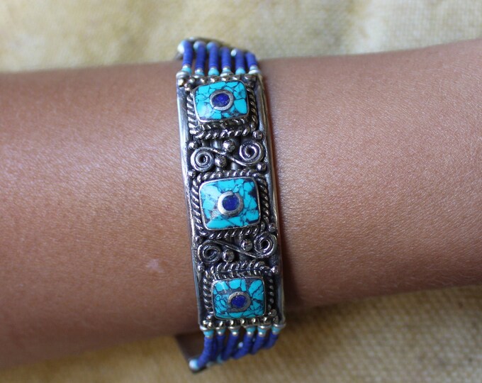 Turquoise and Lapis Handmade Bracelet