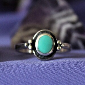 Turquoise Sterling Silver Ring ~ Birthstone Sterling Silver Ring ~ Western Sterling Silver Ring ~ Cowgirl Sterling Silver Ring