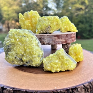 Sulfur Crystal Cluster ~ The Inner Power Stone ~ Natural Sulfur Specimen ~ Decor Stone ~ Meditation stone  ~ Rock Collector ~Rare Find
