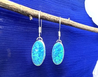 Opal Sterling Silver Earrings