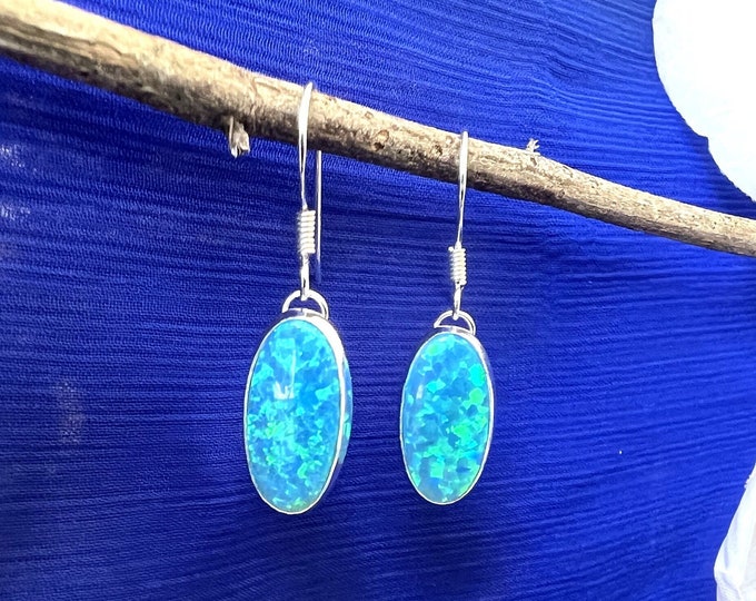Opal Sterling Silver Earrings