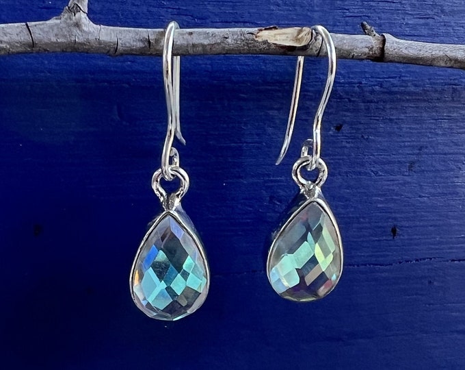 Aura Topaz Sterling Silver Earrings