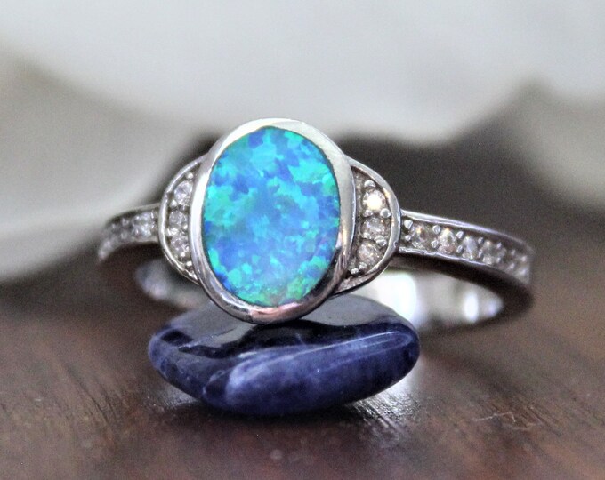 Opal Sterling Silver Ring