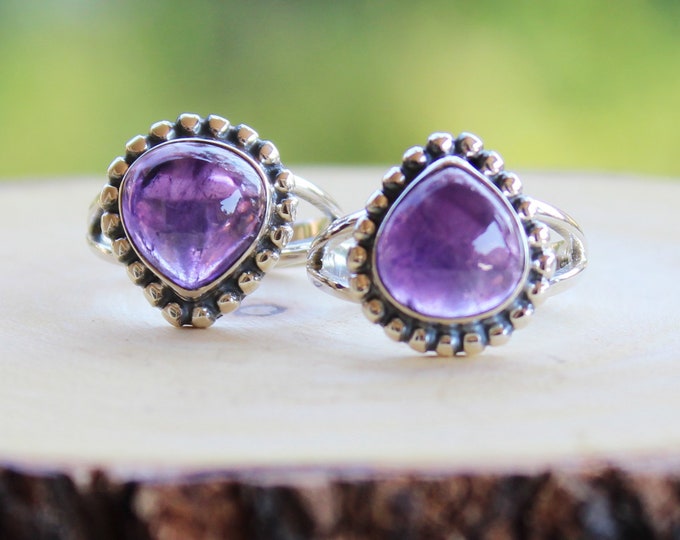 Amethyst Sterling Silver Ring  ~  birthstone ring ~ gift for her