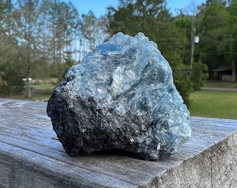 Paraiba Blue Kyanite Cluster: Raw Crystal Stone of Truth