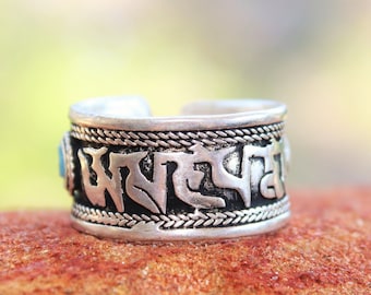 OM Mantra Adjustable Ring