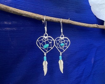 Turquoise Dream Catcher Earrings