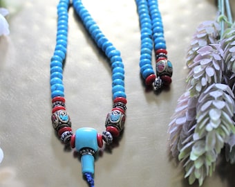 Turquoise Mala Necklace