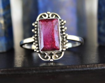 Ruby Sterling Silver Ring