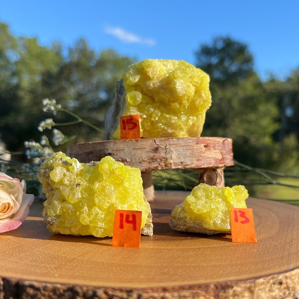 Sulfur Crystal Cluster ~ The Inner Power Stone ~ Natural Sulfur Specimen ~ Decor Stone ~ Meditation stone ~ Rock Collector ~Rare Find