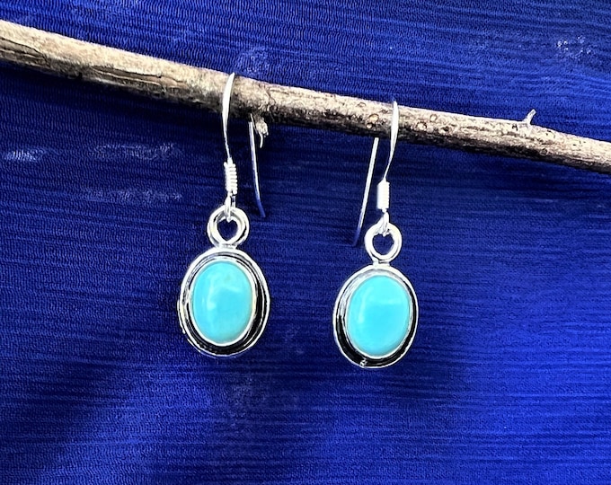 Turquoise 925 Sterling silver Earrings ~ Bohemian Earrings ~ Cowgirl Earrings ~ Southwestern Earrings ~ Birthstone earrings ~ silver Earring