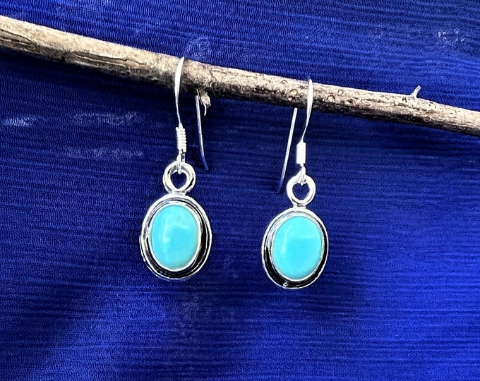 Turquoise 925 Sterling silver Earrings ~ Bohemian Earrings ~ Cowgirl Earrings ~ Southwestern Earrings ~ Birthstone earrings ~ silver Earring