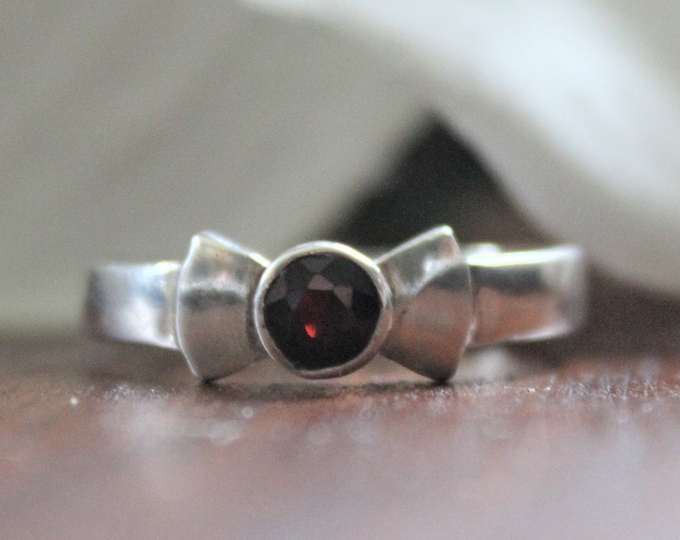 Garnet Sterling Silver Ring