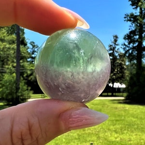 Rainbow Fluorite Sphere ~  Fluorite Crystal Ball ~ Rainbow Fluorite Ball ~ Crystal Quartz Sphere ~  Stone  Healing Crystal Quartz ~ Specimen