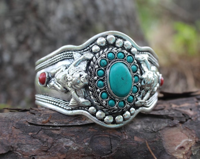 Turquoise Bracelet , Birthstone Bracelet , Stone Bracelet , Bohemian Bracelet , Gypsy Bracelet , Cowboy Bracelet , Southwestern Bracelet