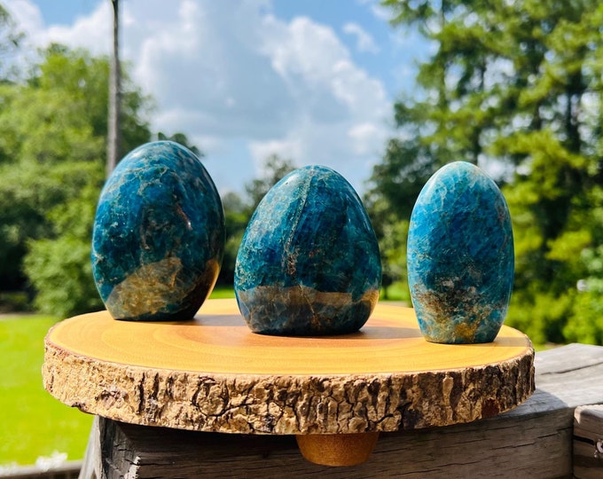 Blue Apatite Free Form Standing ~ Stone Of Manifestation