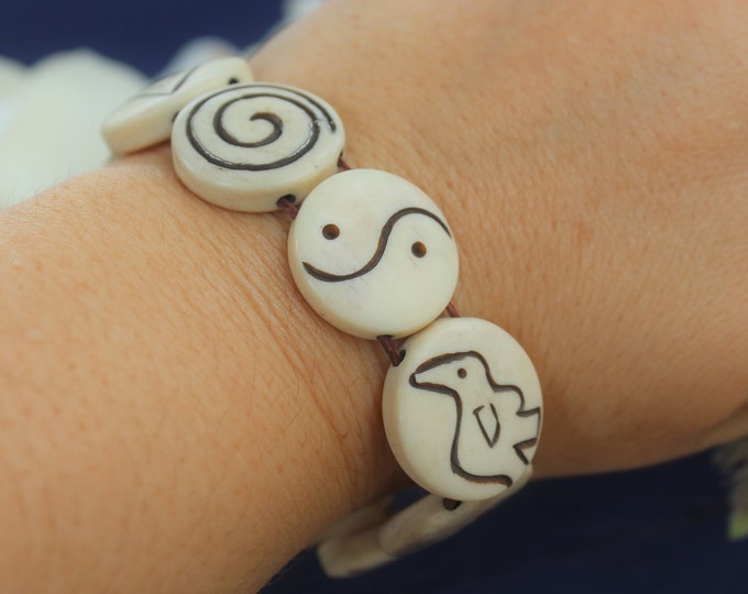 Yin Yang , Om Spiritual Symbols Adjustable Bracelet
