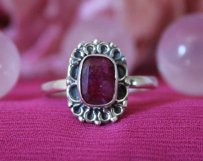 Ruby Sterling Silver Ring