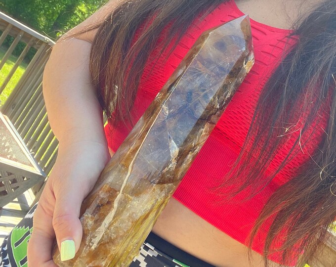 Huge Golden Yellow Hematoid Quartz Point