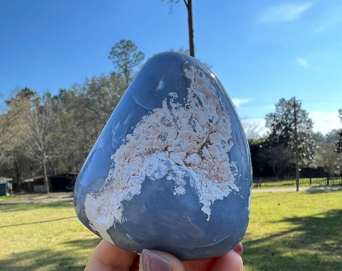 Angelite Polished Stone ~ The stone of Awareness ~ Angelite Stone ~  Blue Angelite  Stone ~ Healing Stone ~ Reiki ~ One of a kind Stone