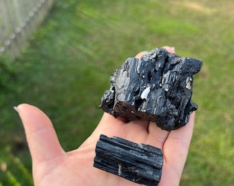 Beautiful Etching Black Tourmaline Chunk ~ Rare Find ~ Rock Collector ~ Gift for Him ~ Healing Rock ~ Metaphysical Stone ~Tourmaline Crystal