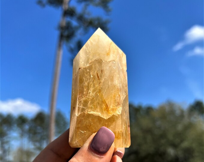 Golden Yellow Hematoid Quartz Point ~ Stone of Courage