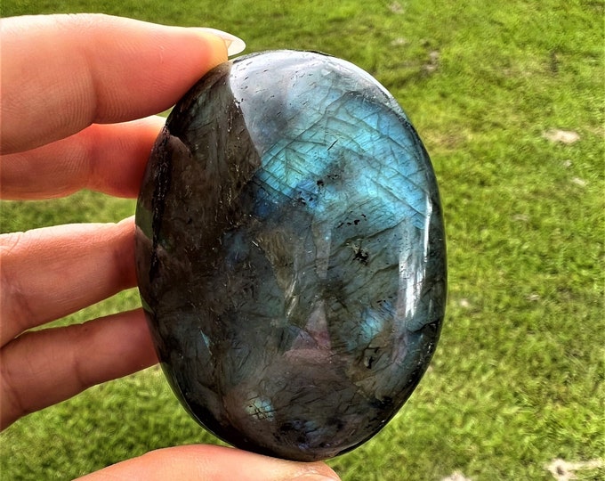 Labradorite Spectralite Palm Stone for TRANSFORMATION