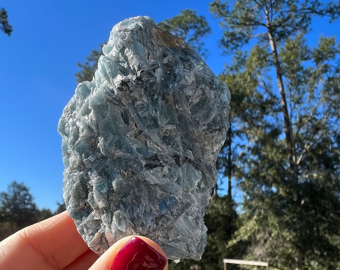 Rare Paraiba Blue Kyanite Specimen ~ Kyanite Chunk ~ Stone of Truth and Balance ~ Raw Blue Kyanite ~ Rare Find ~ Crystal ~ Rock Collector