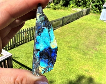 Labradorite Spectralite Raw Slice for TRANSFORMATION