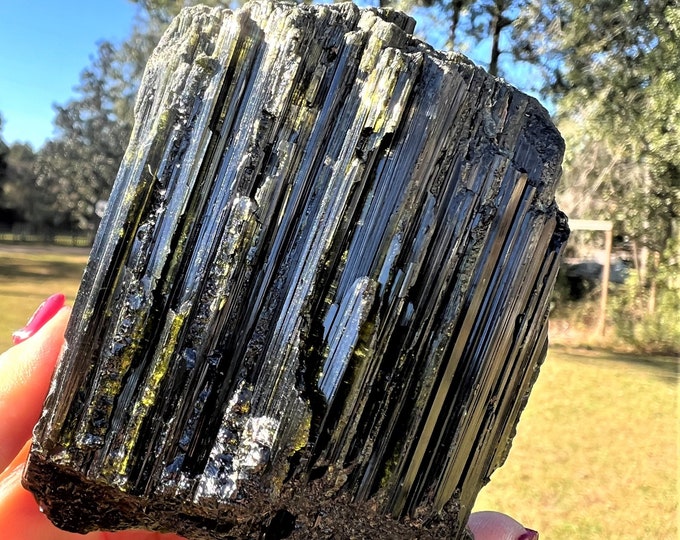 Big Dark Green Tourmaline Crystal Specimen  ~ Rare Piece