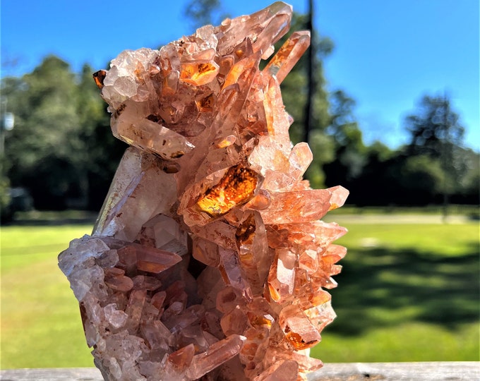 Tangerine Quartz Crystal Cluster