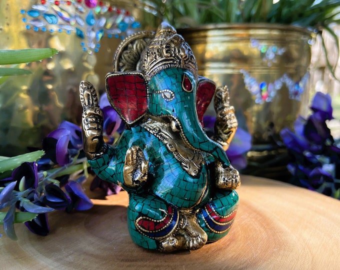 Turquoise Coral Ganesha