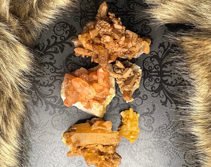Tangerine Quartz Crystal Cluster ~ Stone for Energy, Sacral Chakra