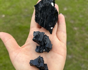 Black Tourmaline Chunk: Protection and grounding Raw Crystal