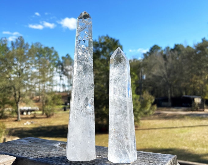 Clear Quartz Tower with lots of Rainbows