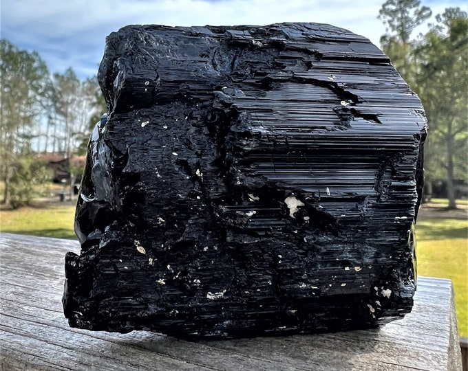 Black Tourmaline Chunk ~ Rare Find ~ Rock Collector ~ Gift for Him ~ Healing Stone ~ Metaphysical Stone ~ Tourmaline Crystal ~ Tourmaline