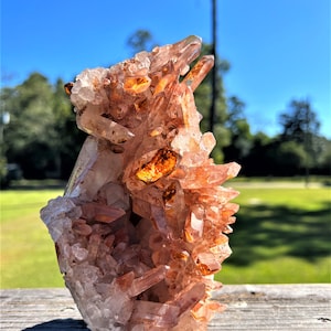 Big Tangerine Quartz Crystal Cluster ~ Quartz Cluster ~ Orange Crystal Specimen ~ Tangerine Quartz ~ Stone for Energy, Sacral Chakra ~ Home