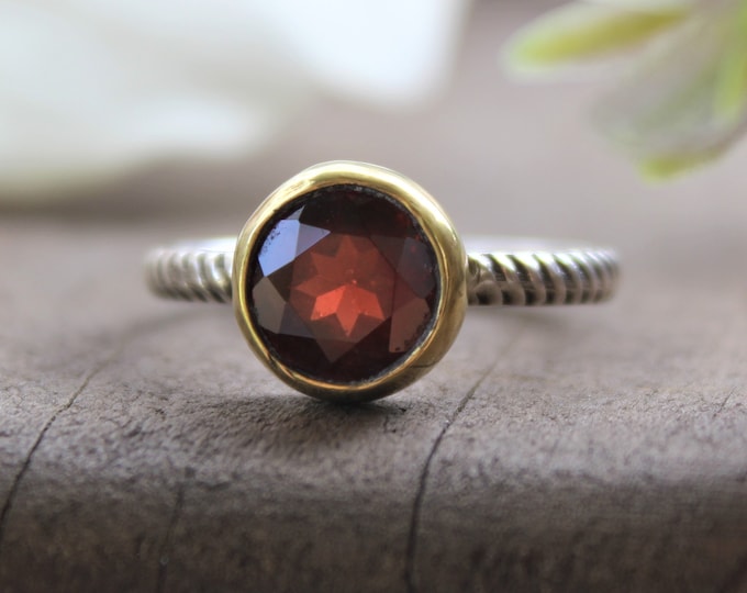 Garnet Sterling Silver Ring