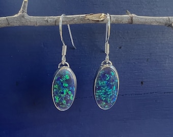 Opal Sterling Silver Earrings