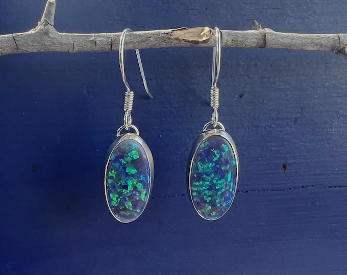 Opal Sterling Silver Earrings