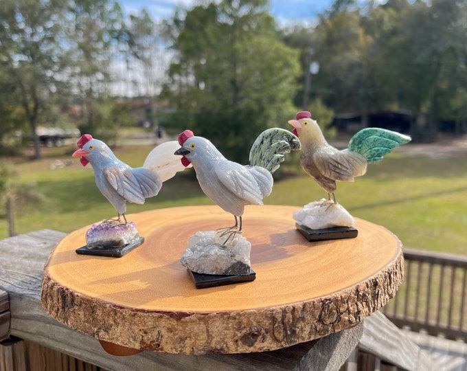 Crystal Rooster Carving