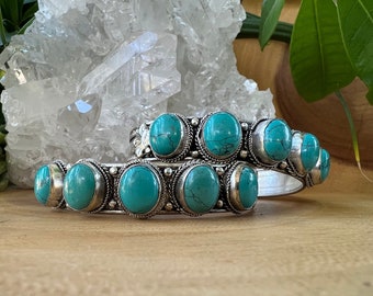 Turquoise Bracelet , Birthstone Bracelet , Blue Stone Bracelet, Bohemian Bracelet , Cowgirl Bracelet ,  Southwestern Bracelet , Gift for Her