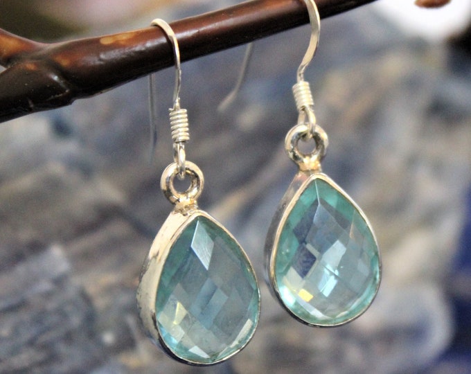 Blue Quartz Sterling Silver Earrings