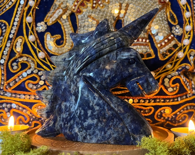 Unicorn Statue Sodalite Stone