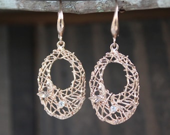 Pendientes de oro rosa