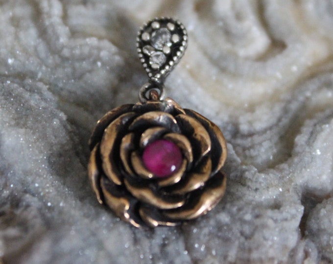 Rose Ruby Pendant ~ Gift for her