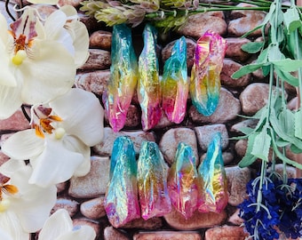 Rainbow Titanium Aura Quartz Chunk