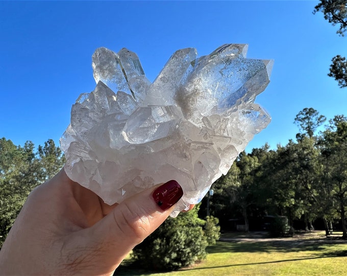 Amazing Clear Quartz Crystal Cluster